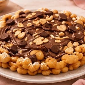 Reese's lover funnel cake with peanut butter cups